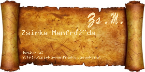 Zsirka Manfréda névjegykártya